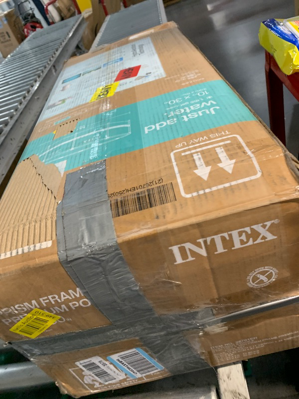 Photo 1 of Intex 26701EH Prism Frame Premium Above Ground Swimming Pool Set: 10ft x 30in – Includes 330 GPH Cartridge Filter Pump – SuperTough Puncture Resistant – Rust Resistant – 1185 Gallon Capacity