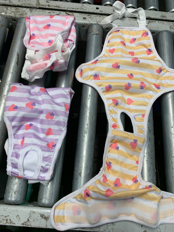 Photo 1 of (used)(see images) Jollywoods 3 Pack Washable Female Dog Diaper Onesie Sanitary Pantie with Adjustable Suspender, Reusable Fixed Doggie Diapers