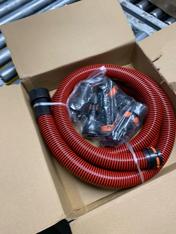 Photo 1 of 10FT Shop Vac Hose, Dust Collection Hose Kit for Home&Shop Vacuums System with 6 Adapters for Woodworking Power Tool & Sander, Compatible with festool/dewalt/bosch/ryobi/makita, etc Most Multi-Brands