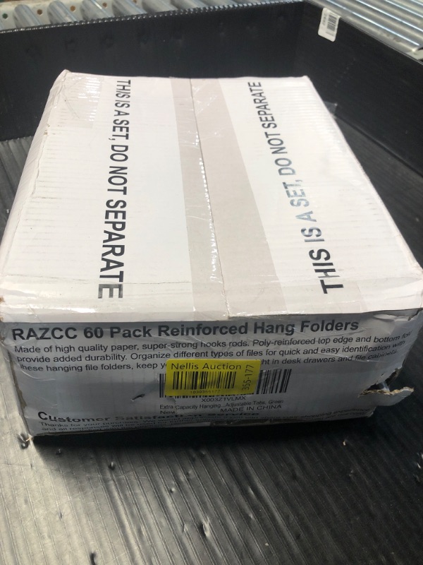Photo 1 of *** FACTORY SEALED***Extra Capacity Hanging File Folders, RAZCC 60 Pack Letter Size Reinforced Hanging Folders with Heavy Duty 1 Inch Expansion for Bulky Files, Filing Cabinet, Adjustable Tabs, Green