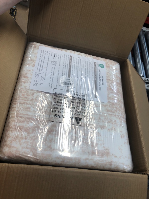 Photo 1 of *** FACTORY SEALED***Area Rug Washable Rug 9x12: Large Modern Abstract Living Room Rug Anti-Slip Backing Stain Resistant Soft Indoor Carpet for Bedroom Kitchen Dining Room Table Home Office(Beige,9'x12')