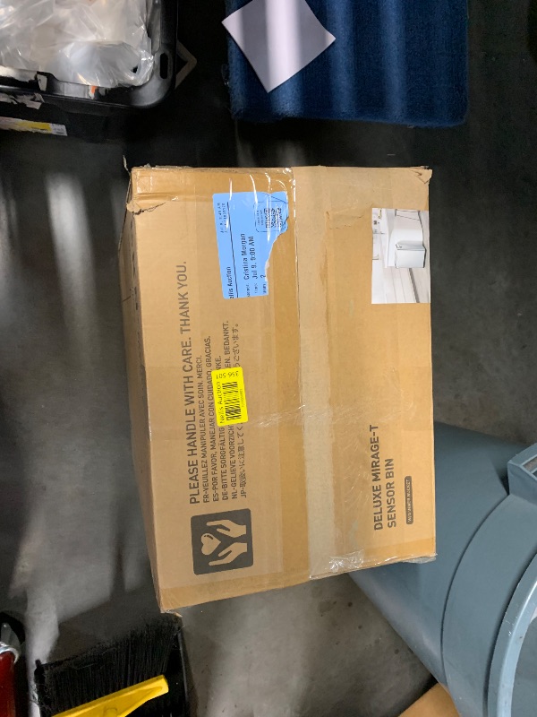 Photo 1 of *** FACTORY SEALED***EKO Deluxe Mirage-T 50 Liter / 13.2 Gallon Touchless Rectangular Motion Sensor Trash Can, Matte Black Stainless Steel Finish