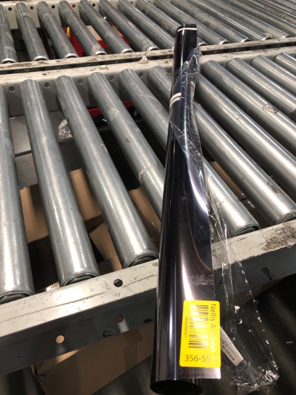 Photo 1 of rabbitgoo Window Privacy Film One Way Window Tint for Home, Removable Reflective Heat Sun Blocking Anti UV Glass Door Covering, Mirror Tinting Film House Office, 35.4 in X 6.5 Feet, Black Silver