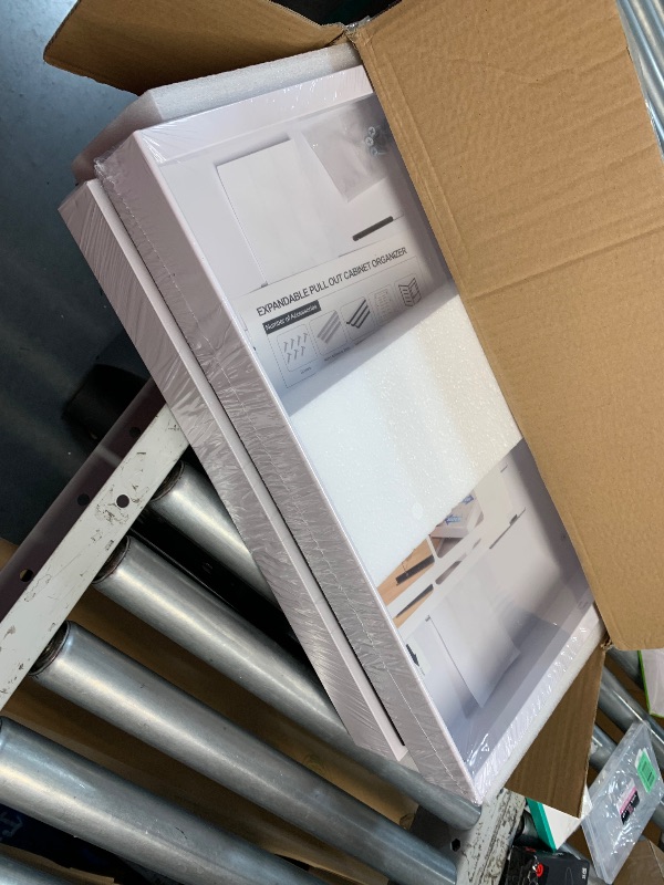 Photo 1 of *** FACTORY SEALED***Maywise 4-Pack Expandable Pull Out Drawer Organizer, 21" Deep Cabinet Organizer for Kitchen Cabinets with Raising Pad for Framed Cabinets, Adhesive Drawers for Bathroom Bedroom Pantry, 12"-20.5" W