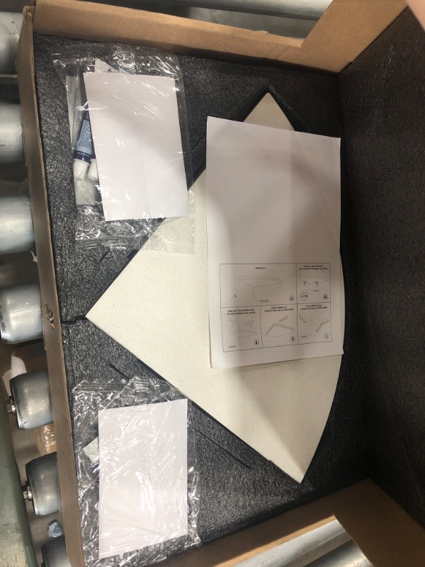 Photo 3 of *** FACTORY SEALED***Koville Italian Marble Corner Shower Shelf for Bathroom, 10'' Marble Corner Shelves for Bath, Wall Mounted Stone Corner Shower Caddy, No Drilling Adhesive Shower Shelf - White Cliff (2-Layer)