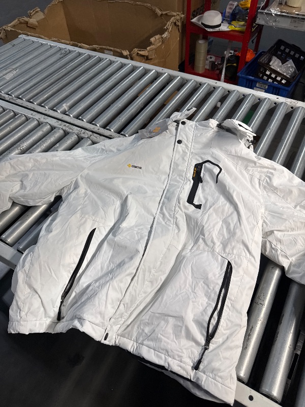 Photo 1 of (3XL) (USED//FAIR) GEMYSE Men's Mountain Waterproof Ski Snow Jacket Winter Windproof Rain Jacket (White,3X-Large)