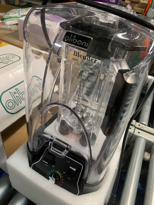 Photo 1 of (used)(see images) Commercial Blender for Smoothies 2200W With Soundproof Cover, 2200 ML, 15 Speeds, 6-leaves Stainless Steel Blade, Heavy Duty Blender for Restaurant, Smoothie