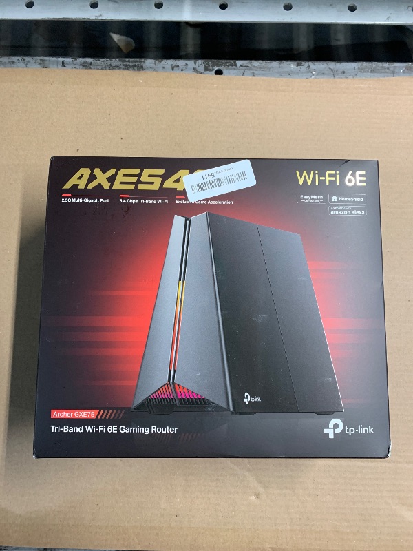 Photo 1 of TP-Link Tri-Band AXE5400 Wi-Fi 6E Gaming Router Archer GXE75 | 6-Stream 5.4 Gbps | 1×2.5G + 4×1G Ports, USB 3.0 | Exclusive Acceleration, Gaming Port & Panel, RGB Lighting | EasyMesh, HomeShield