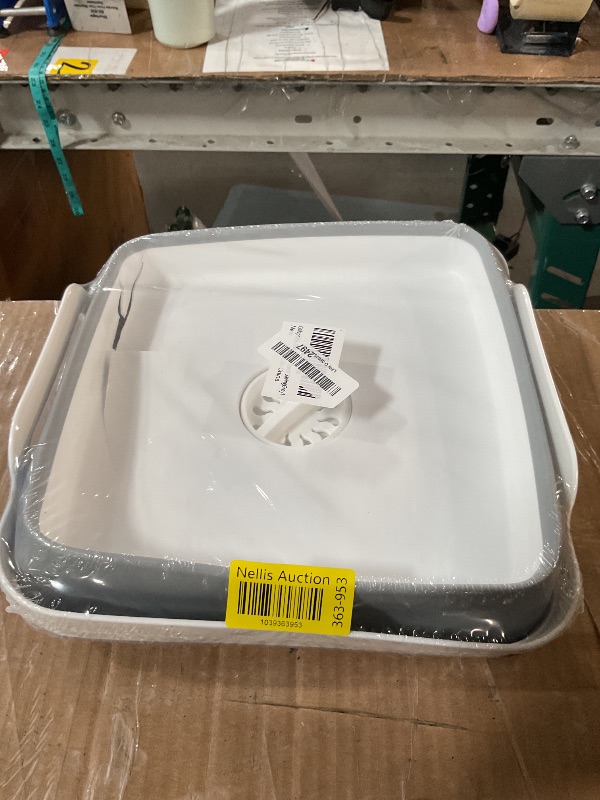 Photo 1 of Collapsible Wash Basin with Drain Plug – 2.4 Gallon Portable Sink Tub for Baby Bottles, Dishwashing, RV & Camping | Space Saving Foldable Design | BPA-Free TPR/PP Material (Grey)