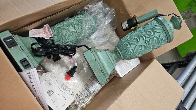 Photo 1 of ***parts only***SAIWEYA 26.5" Farmhouse Table Lamp Set of 2, 3-Way Dimmable Touch Control Bedside Lamps Vintage Rustic Side Table Nightstand Lamps for Bedroom Living Room Study Room