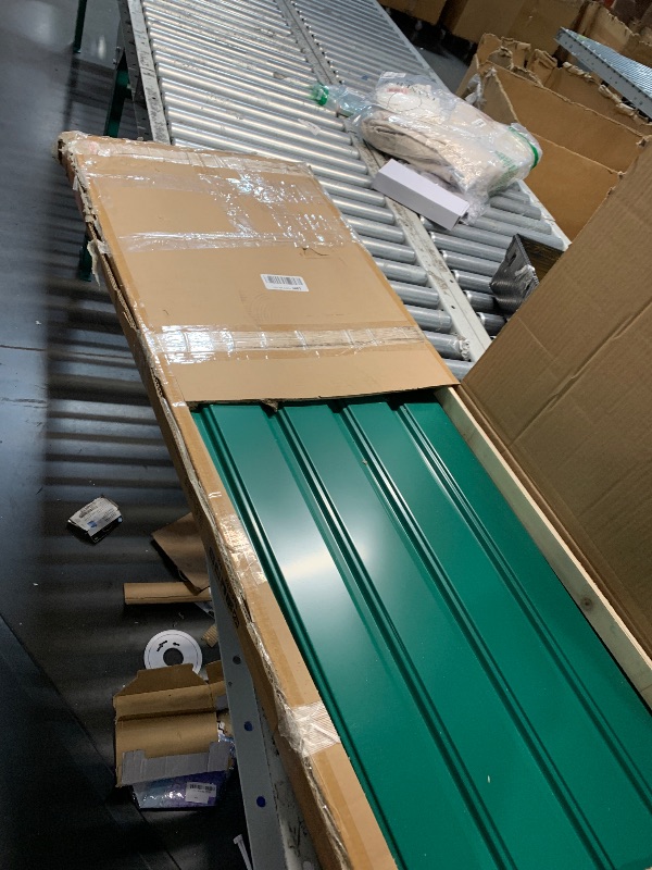 Photo 1 of *****READ COMPLETELY BEFORE BIDDING ON INCOMPLETE ITEM!!!!!*****
INCOMPLETE Outsunny 9' x 4' Outdoor Storage Shed, Metal Garden Tool House with Sloping Roof and Lockable Door for Backyard, Bike, Patio, Garage, Lawn, Green