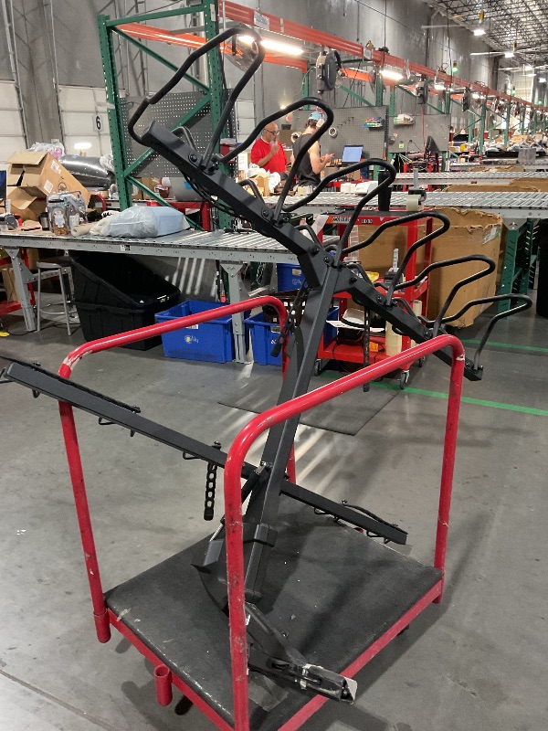 Photo 1 of (Missing straps and key) Thule Revert Verticle Hitch Bike Rack, Mountain Bike Rack for Trucks and Vans, Assisted Lift and Lower, 6 Bike Hitch Rack, e-Bike Compatible Verticle Rack, no Frame or Fork Contact