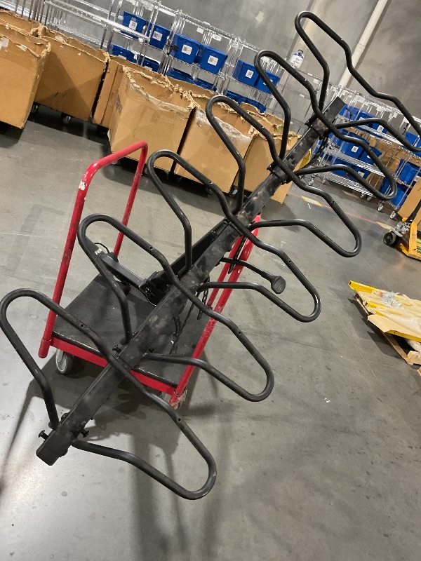 Photo 1 of (Missing straps and key) Thule Revert Verticle Hitch Bike Rack, Mountain Bike Rack for Trucks and Vans, Assisted Lift and Lower, 6 Bike Hitch Rack, e-Bike Compatible Verticle Rack, no Frame or Fork Contact