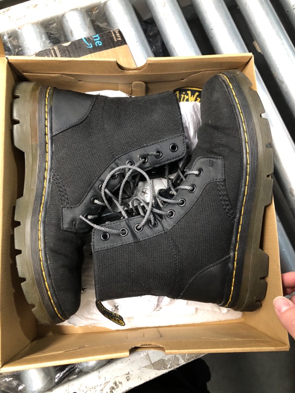 Photo 1 of (DAMAGED INSIDE LINING) (USED/FAIR) Dr. Martens Unisex Combs Nylon Combat Boot, Black Extra Tough, 10 Women/9 Men