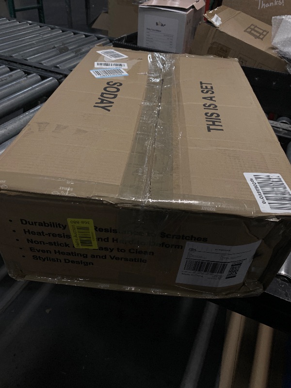Photo 1 of *** MISSING PIECES***SODAY 12 Pcs Pots and Pans Set, Nonstick Cookware Sets White Granite Induction Cookware, Non-toxic Healthy Non Stick Kitchen Cooking Set with Frying Pans Set, Saucepans,Steamer (PFAS, PFOA, PFOS Free)