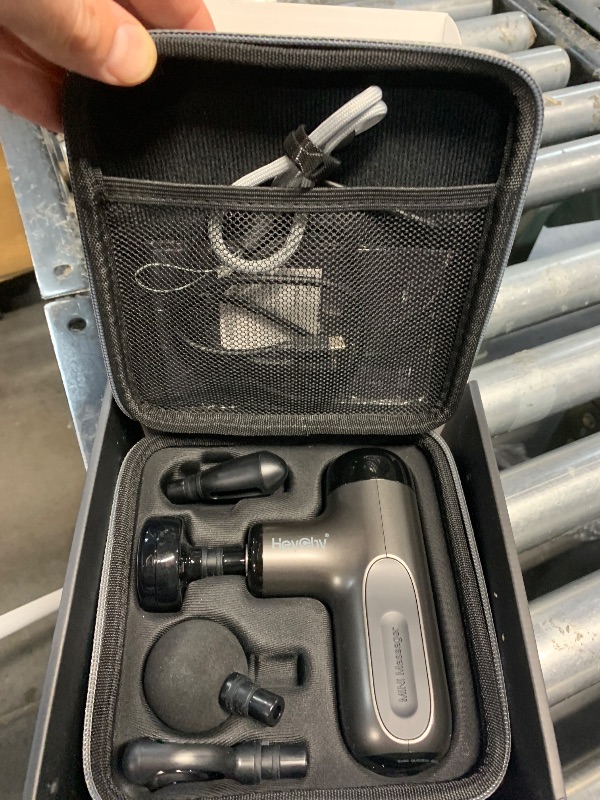 Photo 1 of (PARTS) (NOT FUNCTIONAL) HEYCHY Mini Massage Gun with Heat, Deep Tissue Massage Gun, Portable Percussion Muscle Massager with 4 Massage Heads for Athletes