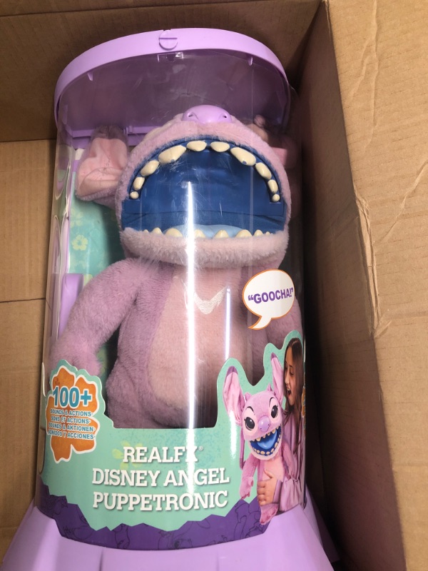 Photo 1 of (used) WOW! STUFF Disney Angel Puppetronic by RealFX | with a Limited 1st Edition Certificate | Looks, Feels & Sounds Real! | Disney's Lilo & Stitch | Over 100 Action & Sounds | 18" High | Ages 6+