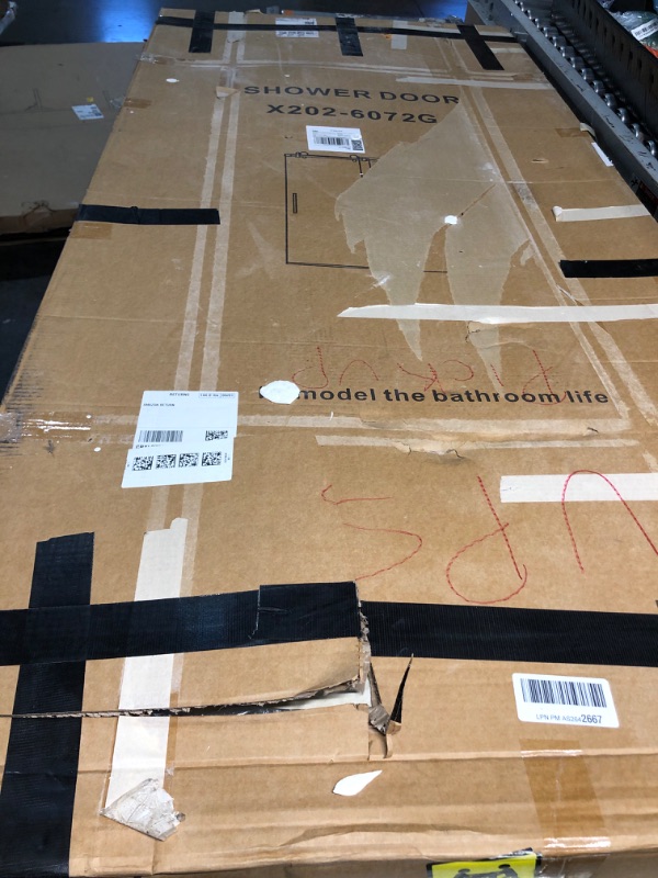 Photo 1 of ***PARTS ONLY***DELAVIN 56-59" W x 72" H Frameless Shower Door, SGCC Tempered Clear Glass Shower Door with Stainless Steel Handle, Sliding Shower Doors with Seal Strip Preventing Water Leakage Easy to Clean, Gold