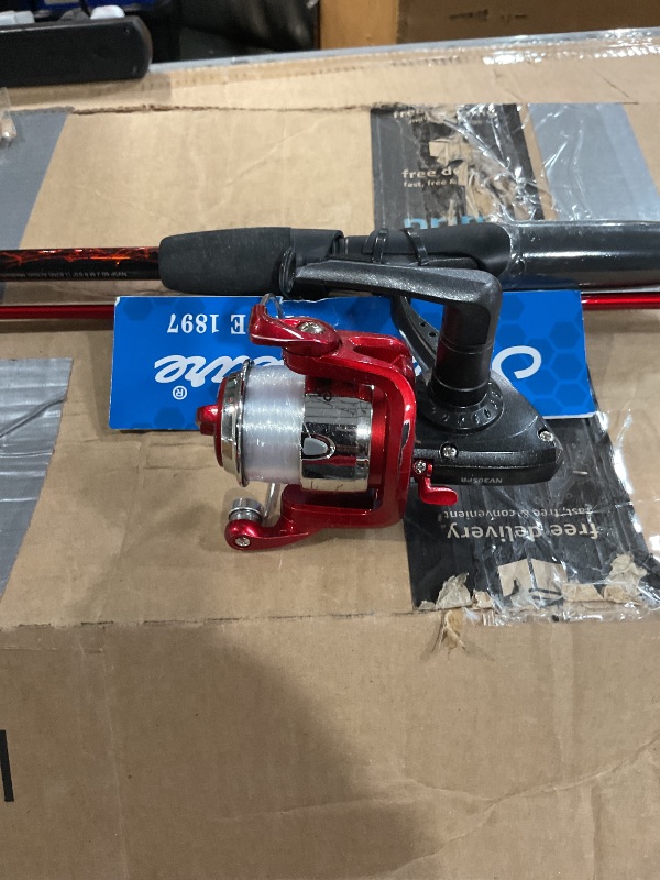 Photo 1 of (Sold for parts)(see images) Shakespeare 1423944 Navigator Spincast Combo, 6' Length, 2Piece, 6-12 Line Rate, Medium Power, Ambidextrous, Blue & Red