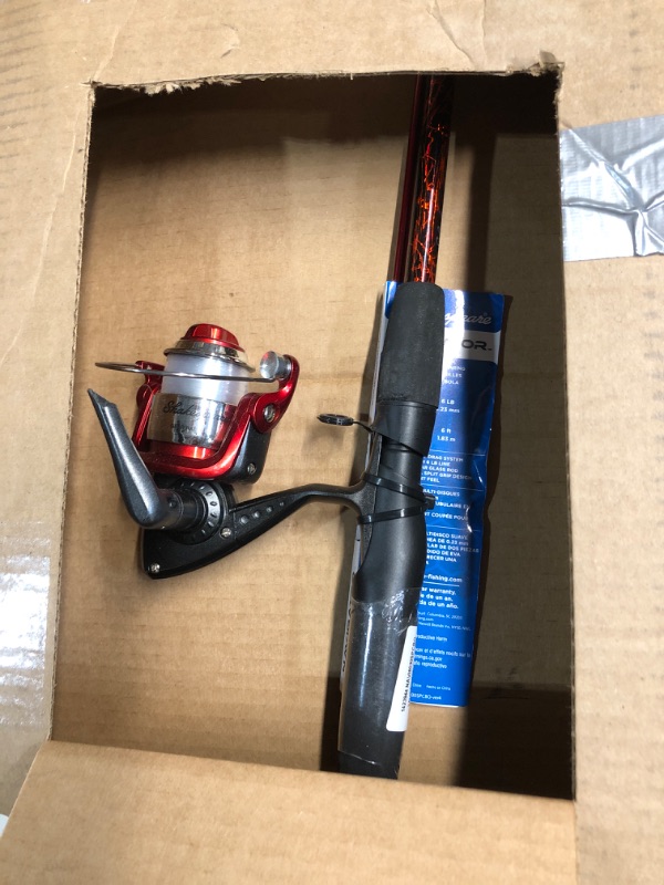 Photo 1 of (Sold for parts)(see images) Shakespeare 1423944 Navigator Spincast Combo, 6' Length, 2Piece, 6-12 Line Rate, Medium Power, Ambidextrous, Blue & Red