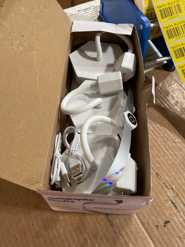 Photo 1 of *MISSING 2 BLADES AND 1 CHARGER* Fly Repellent Fans for Tables, Portable, Soundless, Holographic Blades, for Picnic, Party, Restaurant, Kitchen, BBQ (Rechargeable, White)