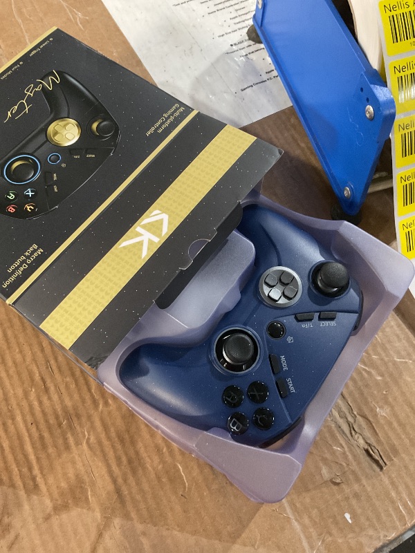 Photo 1 of Kujian Wireless Gaming Controller for PC, Switch, Steam, Luna, Android, iOS – Bluetooth Game Controller with Turbo Button, LED Backlight, Dual Vibration, 6-Axis Gyroscope (Blue)
