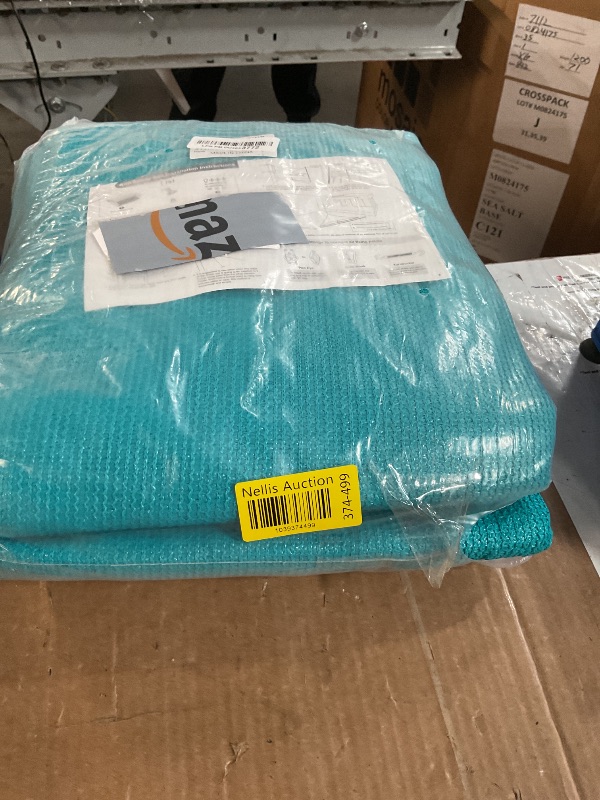 Photo 1 of 16' x16'x16' Sun Shade Sail Curved Commercial Outdoor Shade Cover Turquoise Triangle Heavy Duty Permeable 185GSM Outdoor Shades for Patio Garden Sandbox