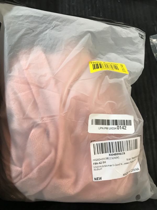 Photo 1 of (MEDIUM) (BAGGED) (SMALL SNAG) SOLY HUX Women's Open Back Cowl Neck Bodycon Maxi Dresses Sleeveless Tie Backless Cami Party Long Dress Plain Pink Medium
