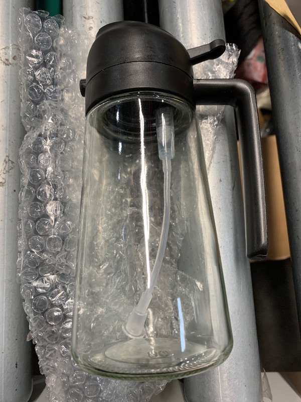 Photo 1 of (missing labels) SWEET VIEW Olive Oil Sprayer for Cooking, 470ml 2 In 1 Glass Oil Dispenser/Pour Bottle, Kitchen Accessories, Kitchen Gadgets for Air Fryer, Salad, BBQ (Black)