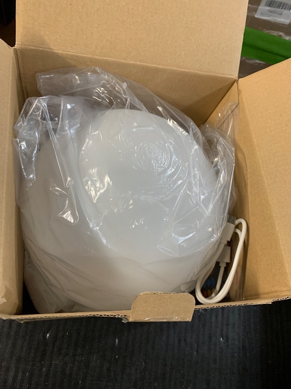 Photo 1 of ***(MISSING THE RIGHT POWER CORD AND REMOTE)***Mr.Go 8-inch Ultra-Fun LED Glowing Ball Light w/Remote, RGB Color Changing Globe Mood Lamp, 16 Colors 8 Brightness 4 Lighting Modes, Waterproof, Rechargeable & AC Adapter Power, Stunning Light Orb