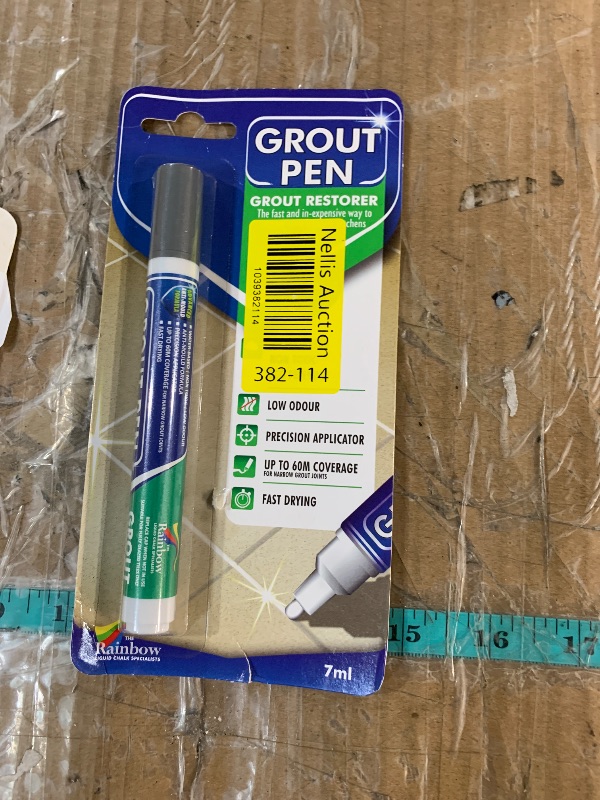 Photo 1 of Grout Pen Grey Tile Paint Marker: Waterproof Grout Paint, Tile Grout Colorant and Sealer Pen - Grey, Narrow 5mm Tip (7mL)