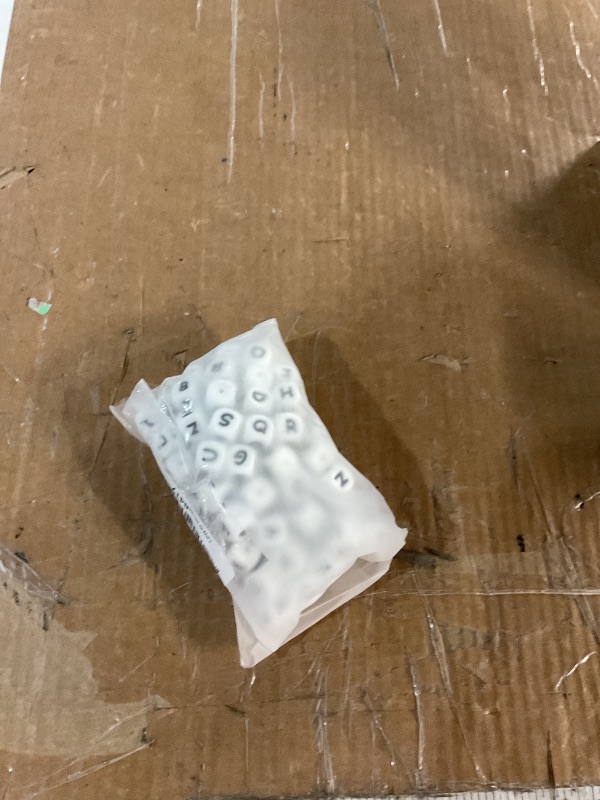 Photo 1 of (Missing letters) Melius 110Pcs Silicone Letter Beads 12mm A-Z (Extra for Vowel Letter) Even and Accurate Square Letters Beads for Bracelet Stethers Key Chains Necklace Lanyards (White)