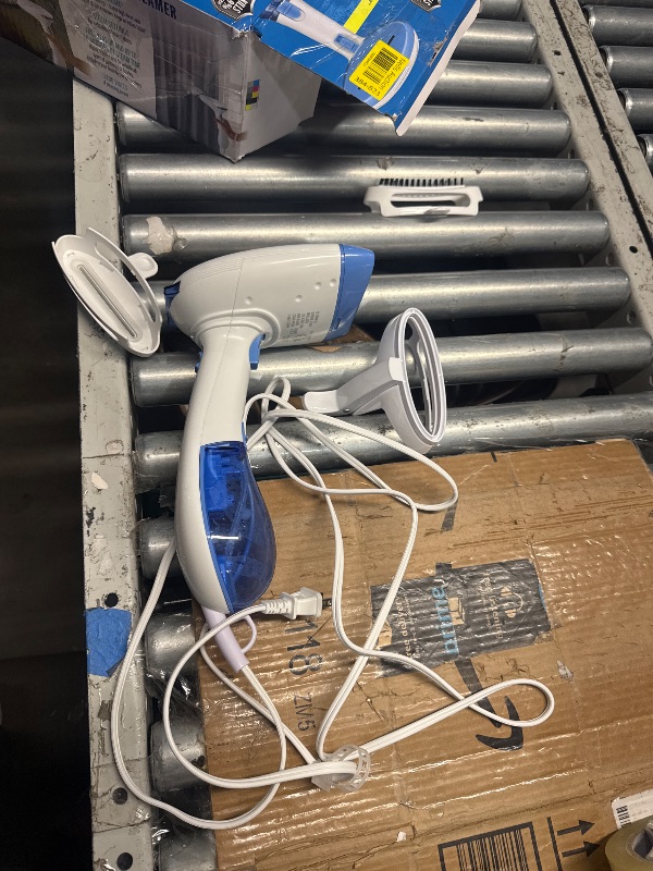 Photo 1 of ***FOR PARTS ONLY***
Conair Handheld Garment Steamer for Clothes, ExtremeSteam 1200W, Portable Handheld Design,White/Blue