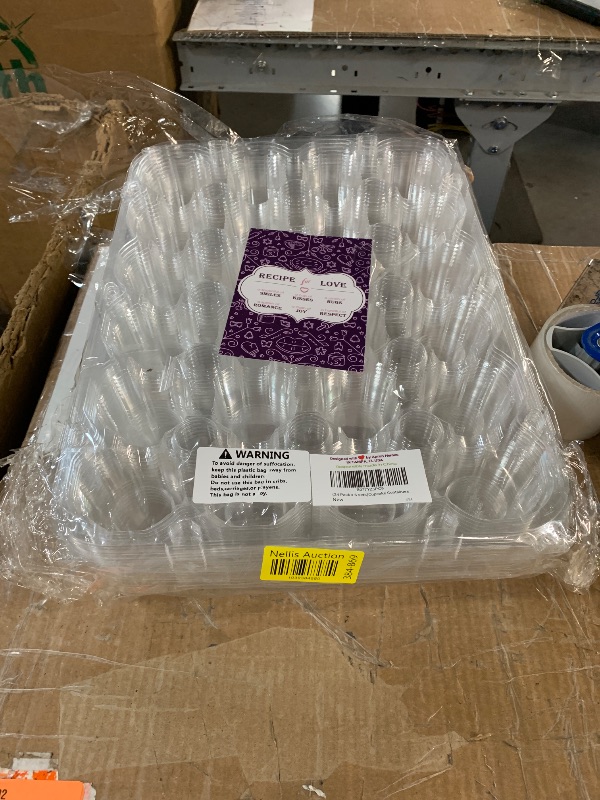 Photo 1 of (24 Pack x 6 Sets) STACKnGO Carrier Holds 24 Standard Cupcakes - Strongest Cupcake Boxes, Tall Dome Detachable Lid, Clear Plastic Disposable Containers, Storage Tray, Travel Holder, Regular Muffins