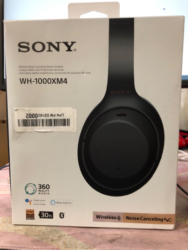 Photo 1 of Sony WH-1000XM4 Wireless Premium Noise Canceling Overhead Headphones with Mic for Phone-Call and Alexa Voice Control, Black WH1000XM4