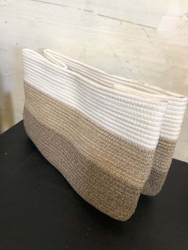 Photo 1 of Large Laundry Basket, Woven Rope Storage Basket for Blanket