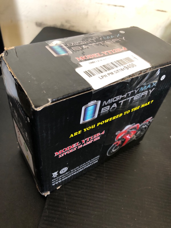 Photo 1 of Mighty Max Battery YT12B-4-12 Volt 10 AH, 125 CCA, Rechargeable Maintenance Free SLA AGM Motorcycle Battery