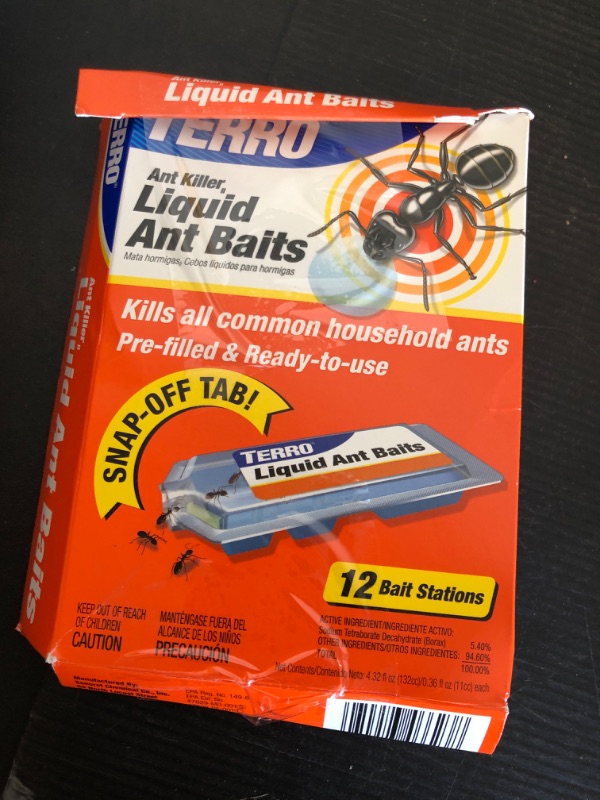 Photo 1 of TERRO Ant Killer Bait Stations T300B - Liquid Bait to Eliminate Ants - 4Count Stations for Effective Indoor Ant Control