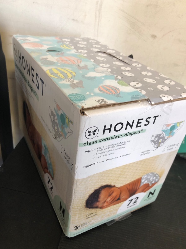 Photo 1 of The Honest Company Clean Conscious Diapers for Sensitive Skin | Hypoallergenic, Fragrance Free | Gender Neutral Prints | Club Box, Size Newborn, 72 Count