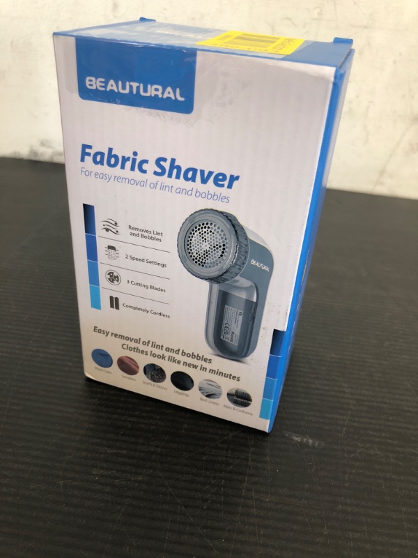 Photo 1 of BEAUTURAL Fabric Shaver and Lint Remover, Sweater Defuzzer with 2-Speeds, 2 Replaceable Stainless Steel Blades, Battery Operated, Remove Clothes Fuzz, Lint Balls, Pills, Bobbles Gray
