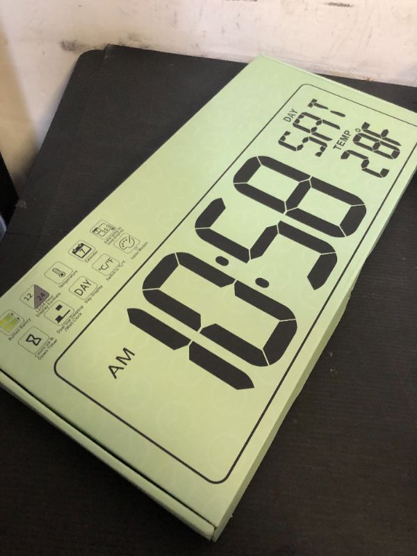 Photo 1 of CYMHCHL Large Digital Wall Clock 17.2" Bluetooth Auto Time Sync Led Digital Clock Large Display 11 RGB Colors Auto-Dimming/DST Big Timer with Remote Control for Living Room Classroom Decor Garage Gym