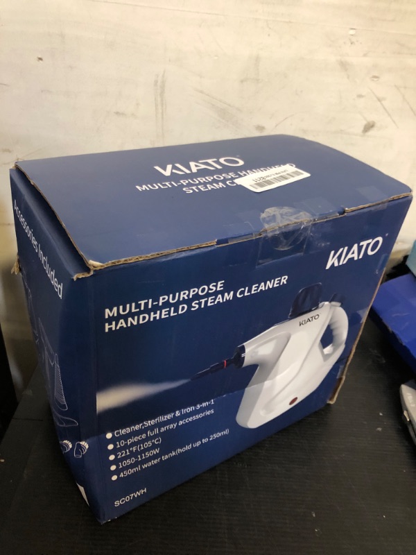 Photo 1 of Kiato Handheld Steam Cleaner, 10 in 1 Handheld Steamer for Cleaning, Upholstery Steam Cleaner for Surface Cleaning Home, Sofa, Car, Office (White)