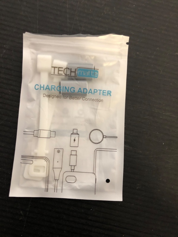 Photo 1 of TechMatte Female USB C to Male Lightning Adapter 2 Pack 2.2A Charging Data Transfer, Compatible with iPhone 14, 13, 12, 11 Xs SE iPad iPod AirPods, Not for Audio Headphones/OTG Android Anti-Lost, Grey