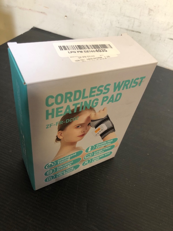 Photo 1 of Cordless Wrist Massager with Heat, 3000mAh Wrist Heating Pad with Massage for Carpal Tunnel Pain Relief, USB Rechargeable Heated Wrist Brace Wrap for Wrist & Arm, 3 Vibration Modes Wrist Warmer