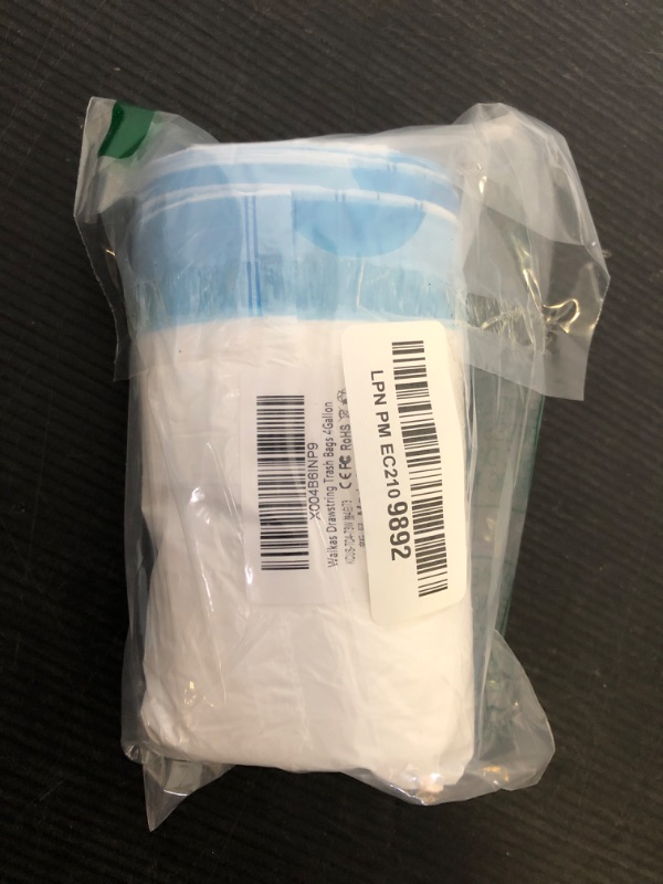 Photo 1 of WAIKAS 4 Gallon Trash Bags Drawstring, 4 Gal Small Garbage Bags for Home & Office 43x46cm, 4.6g/pcs, Unscented, White