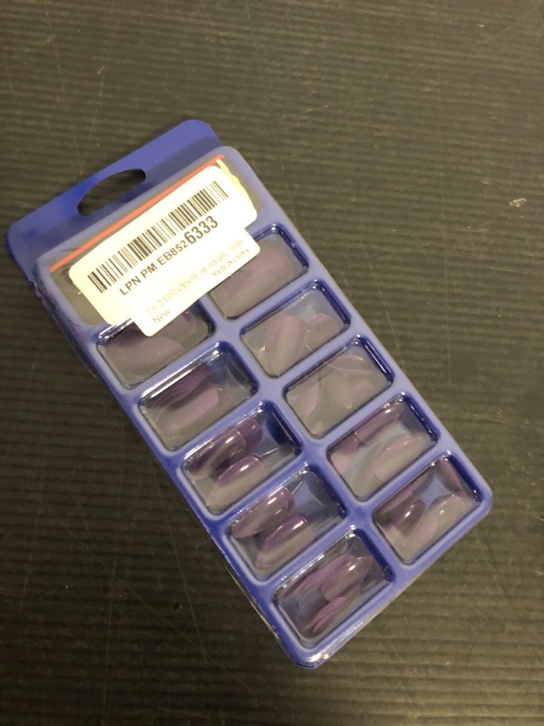 Photo 1 of MISUD 100Pcs/Box Stiletto Fake Nails Purple Matte Medium Length Artificial Nails 10 Sizes Full Cover Press on Manicure Art Nails Tips for Charming Women and Girls - Violet