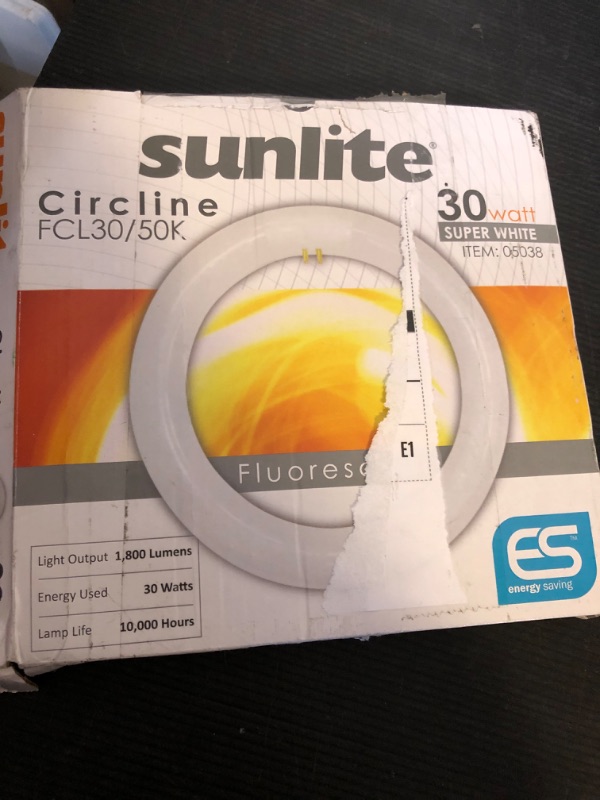 Photo 1 of Sunlite FCL30/30K T9 Round Fluorescent Circline Lamp, 30 Watts, 2050 Lumens, 3000K Warm White, RoHS Compliant, G10Q 4-Pin Base, 1 Pack