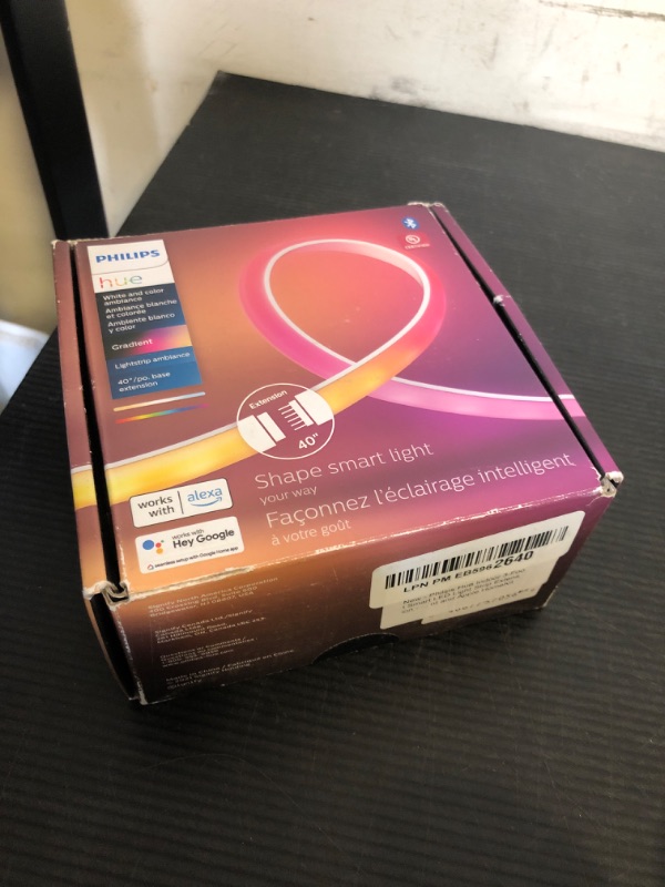 Photo 1 of Philips Hue Indoor 3-Foot Smart LED Light Strip Extension - Flowing Multicolor Effect - Requires Base Kit - 1 Pack - Control with Hue App - Works with Alexa, Google Assistant and Apple HomeKit