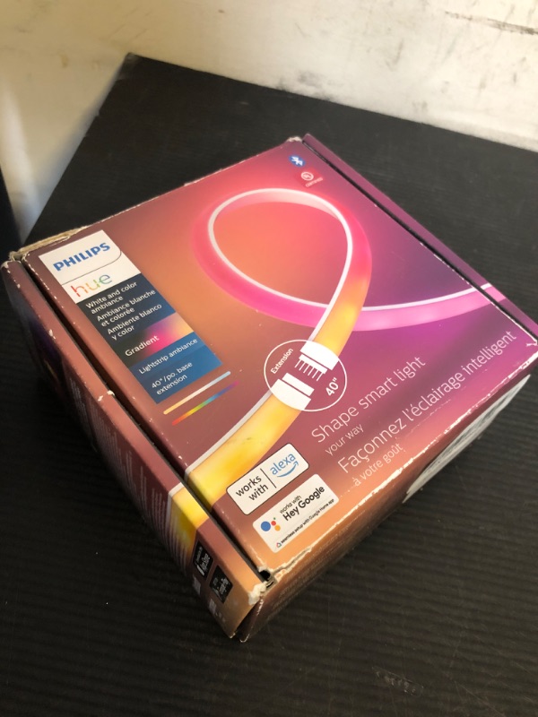 Photo 1 of Philips Hue Indoor 3-Foot Smart LED Light Strip Extension - Flowing Multicolor Effect - Requires Base Kit - 1 Pack - Control with Hue App - Works with Alexa, Google Assistant and Apple HomeKit
