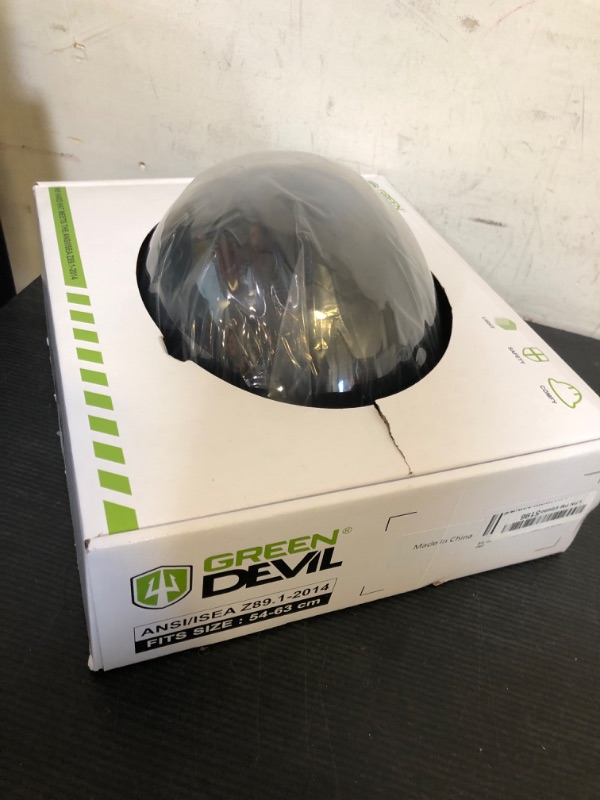 Photo 1 of GREEN DEVIL Fiberglass Full Brim Hard Hat OSHA & ANSI Rated Fiber Hardhat for Men with Brim Guard